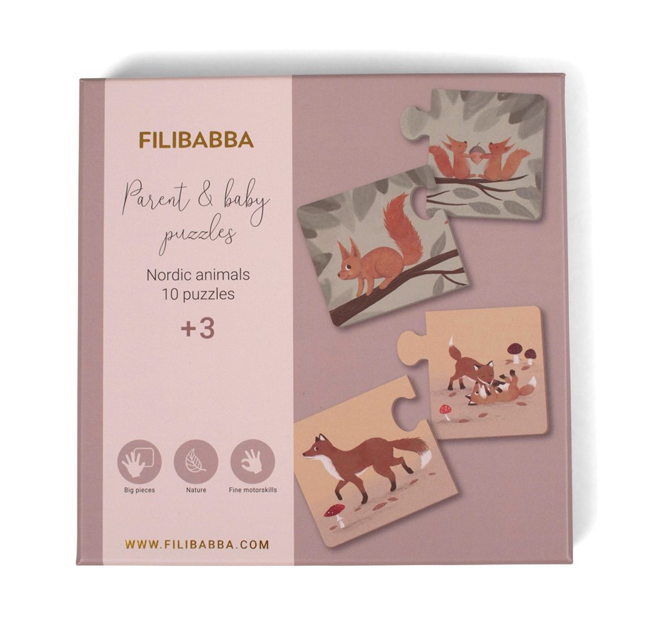 Speelgoed voor baby's - Filibabba Parent & baby puzzle - Nordic animals - FI-02173