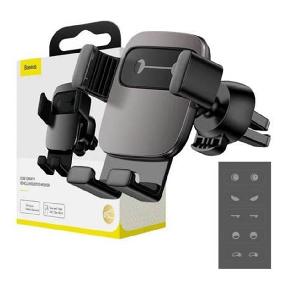 Mobiel - Overige accessoires - Baseus Cube Gravitational car holder on ventilation grid (Black) - SUYL-FK01