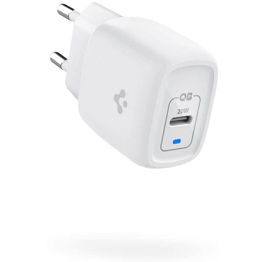 Mobiel - Adapters & Opladers - Spigen PowerArc ArcStation Pro Wall Charger White  (GaN/1-Port/ USB-C PD3.0 20W) - ACH02071