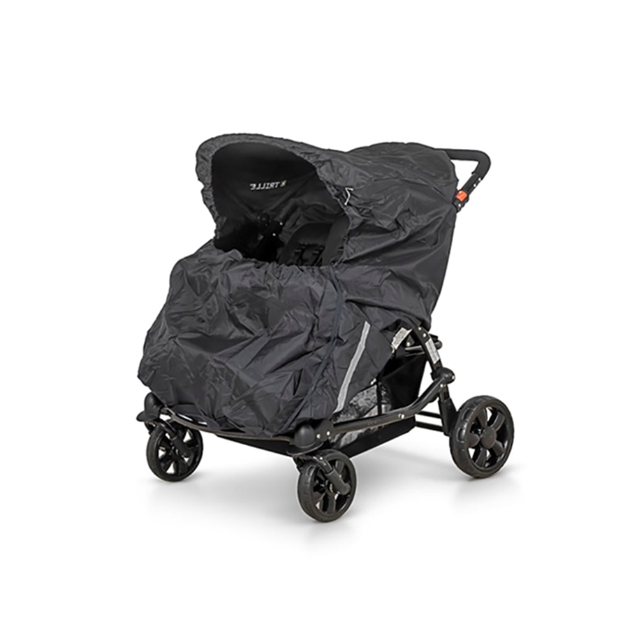 Kinderwagens & Buggy's - Babytrold Rain cover twin stroller black - 21-17