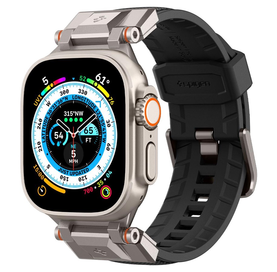 Smartwatch - Accessoires - Spigen DuraPro Armor PU - black - Apple Watch 49mm/46mm/45mm/44mm - AMP07591