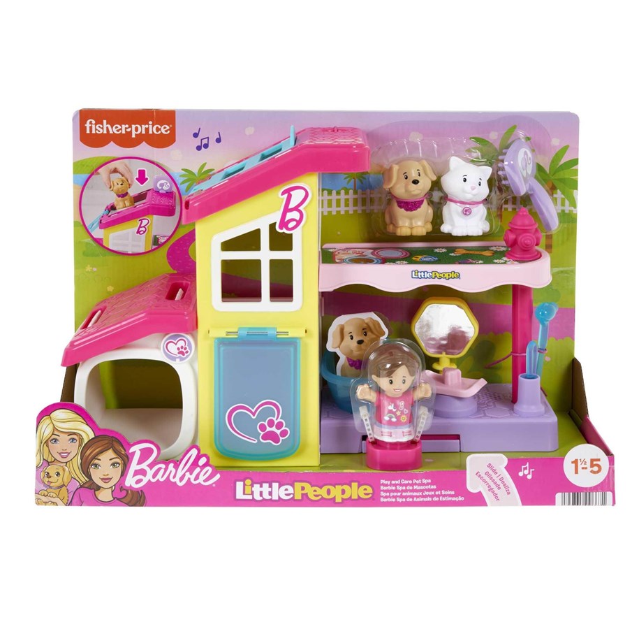 Speelgoed voor baby's - Fisher Price Little People Barbie Play & Care Pet Spa Playset - HJW76