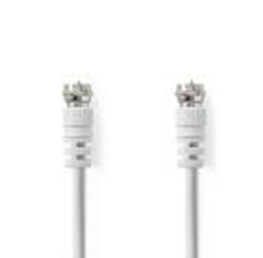 Beelscherm- en tv-kabel - Nedis Satellite & Antenna Cable | F Male | F Male | Nickel Plated | 75 Ohm - CSGL41000WT100