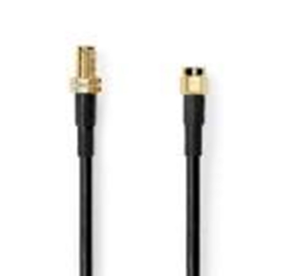 Antennekabel / connector - Nedis SMA Cable | SMA Male | SMA Female | Gold Plated | 50 Ohm - CSGL02400BK100