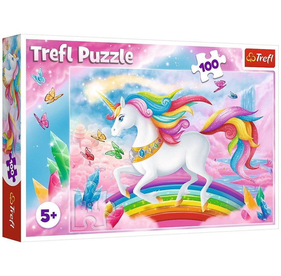 Puzzels - Trefl Puzzle - Into the crystal world of unicorns (100 pieces) Vloer - TFL16364