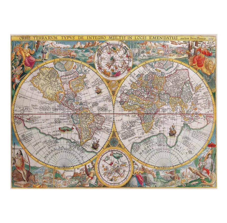Puzzels - Ravensburger Jigsaw puzzle World map 1594 1500 pcs. - 120007166