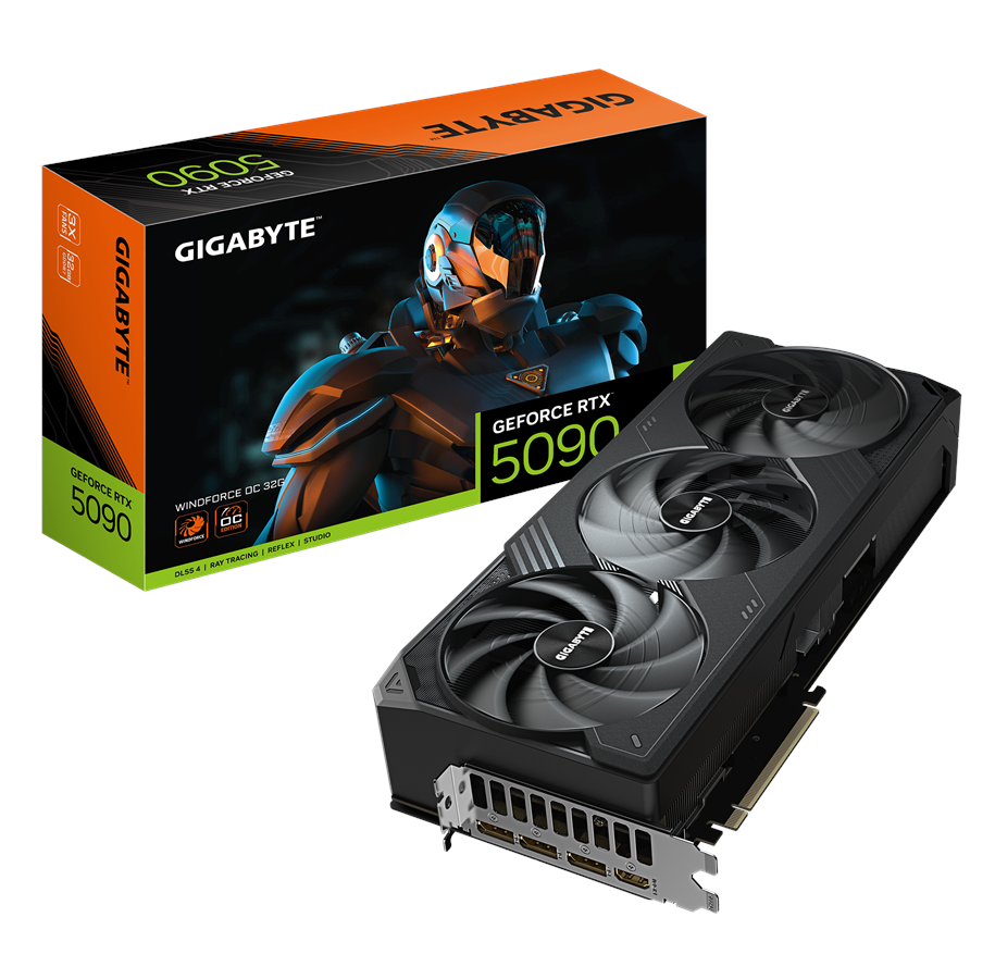 Grafische kaarten - GIGABYTE GeForce RTX 5090 WindForce 3 OC - 32GB GDDR7 RAM - Grafische kaarten - GV-N5090WF3OC-32GD