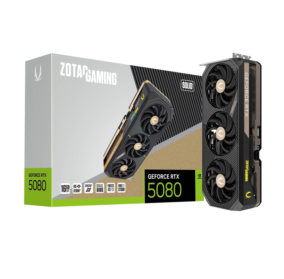 Grafische kaarten - ZOTAC GeForce RTX 5080 Solid - 16GB GDDR7 RAM - Grafische kaarten - ZT-B50800D-10P