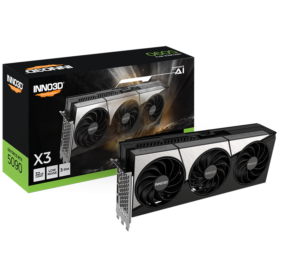 Grafische kaarten - Inno3D GeForce RTX 5090 X3 - 32GB GDDR7 RAM - Grafische kaarten - N50903-32D7-17593928