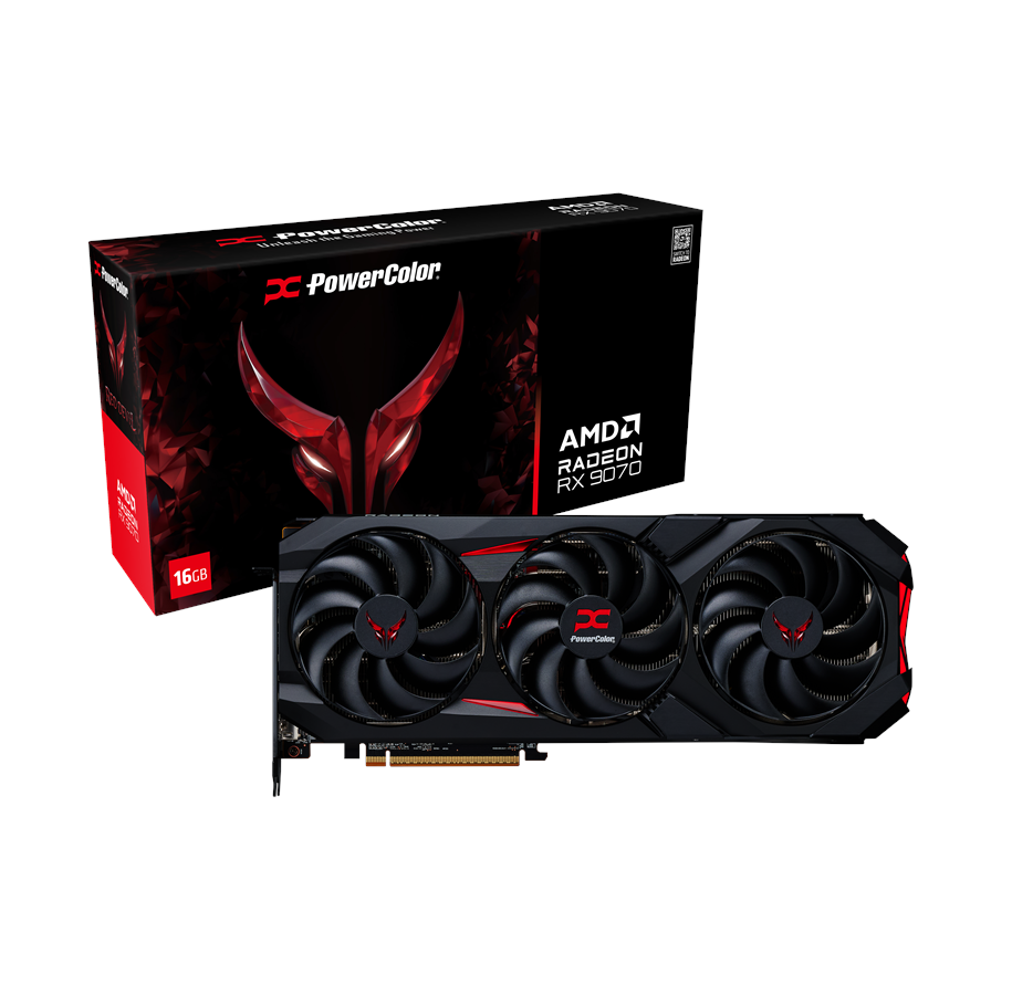 Grafische kaarten - PowerColor Radeon RX 9070 Red Devil - 16GB GDDR6 RAM - Grafische kaarten - RX9070 16G-E/OC