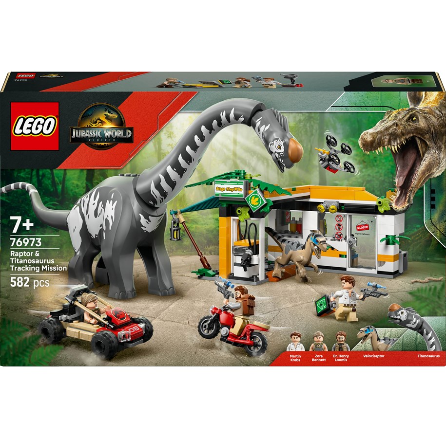 LEGO®  - LEGO Jurassic World 76973 Raptor en Titanosaurus opsporingsmissie - 76973