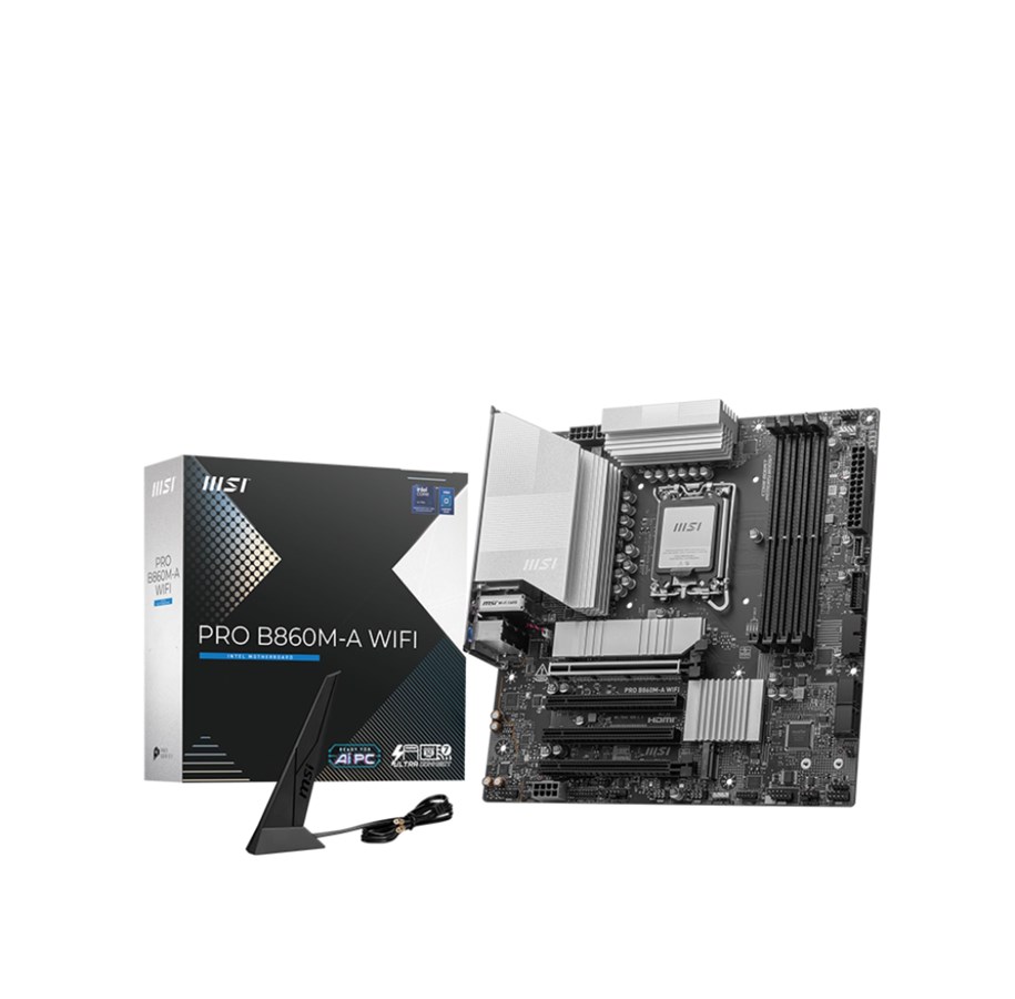 Moederbord - MSI PRO B860M-A WIFI Moederbord - Intel B860 - Intel LGA1851 - DDR5 RAM - Micro-ATX - PRO B860M-A WIFI