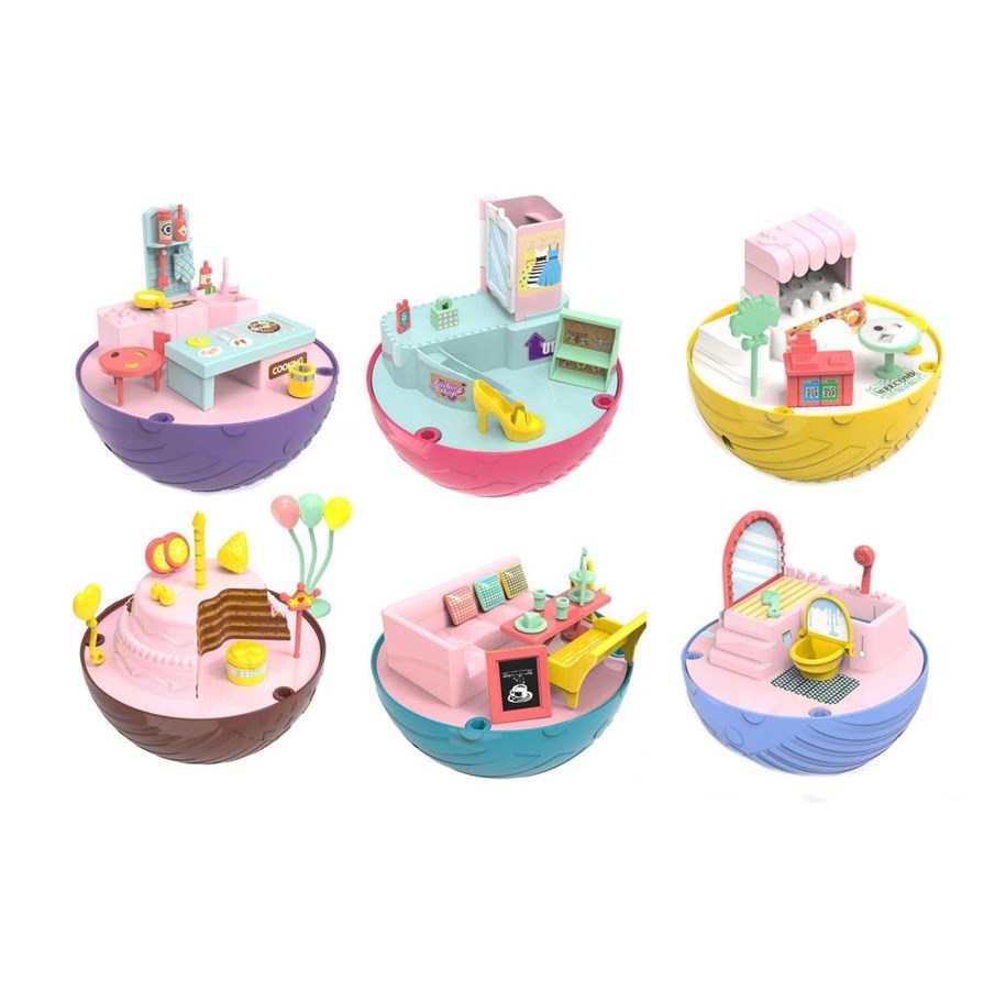 Speelgoedpop - Toi-Toys Mini Playset House In Ball - 39929Z