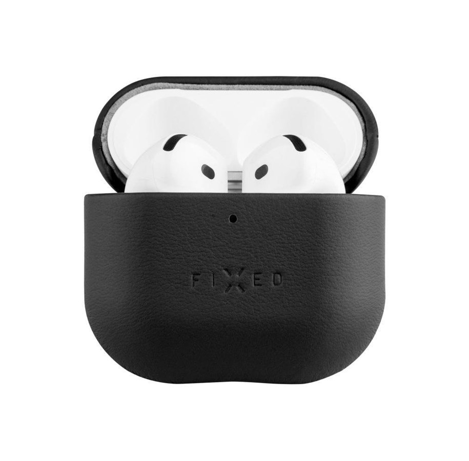 Mobiel - Covers & Cases - FIXED PodsLeather Case for Airpods 4/4 ANC Black - FIXLP-1473-BK
