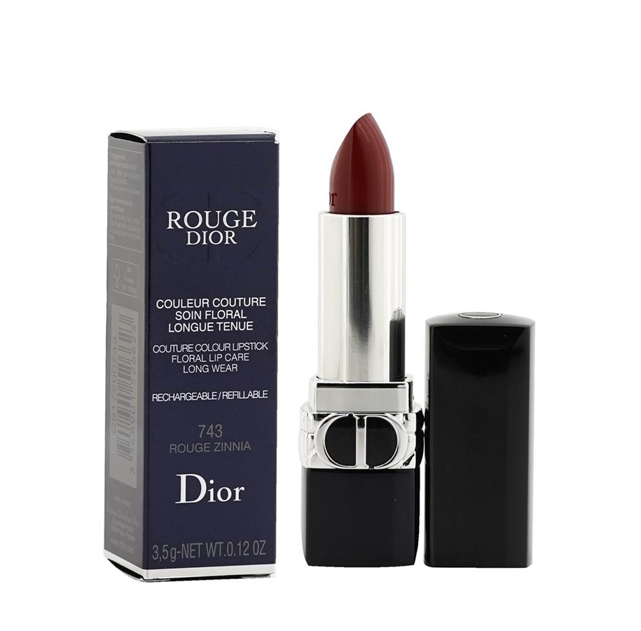 Make-up - Christian Dior Couture Colour Satin Finish Cream Lipstick 743 Rouge Zinnia Refillable 3.5 g - 3348901526623