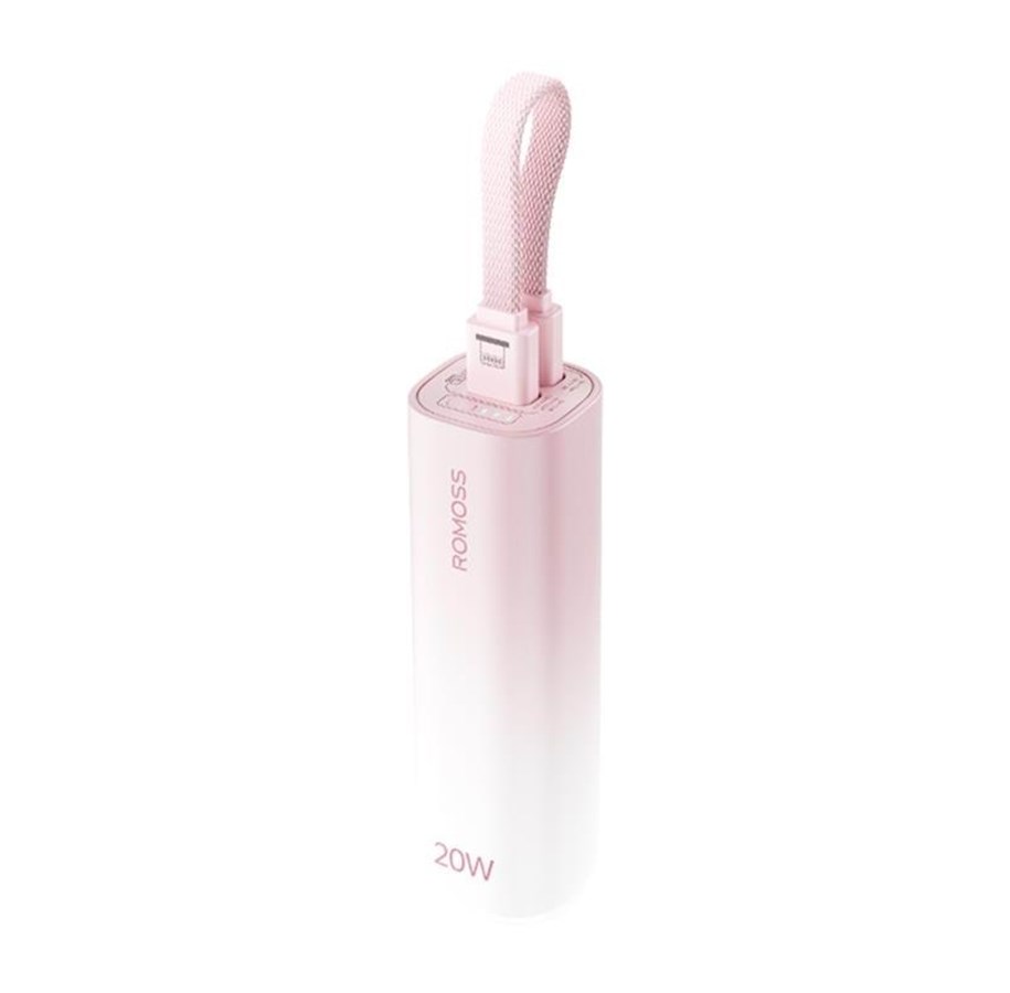 Powerbank - ROMOSS Mini Powerbank PSC05C 5000mAh Pink Powerbank - Roze - 5000 Ah - PSC05P-121-6333H