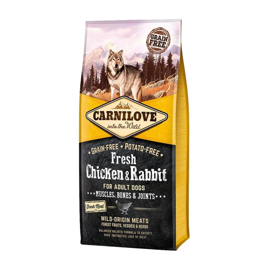 Honden - Carnilove - Fresh Chicken and Rabbit for adult dogs 12 kg - ALC170868