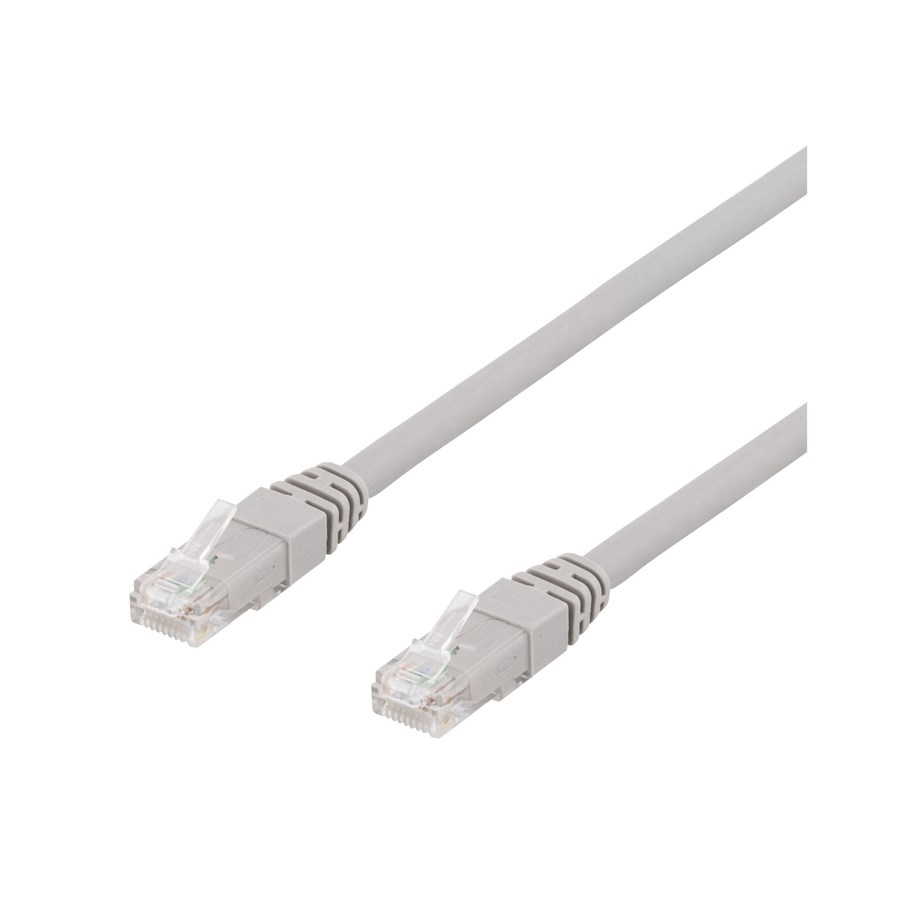 Netwerk - kabel - Deltaco TP-615AU - patch cable - 15 m - grey - Grijs - 15m - TP-615AU