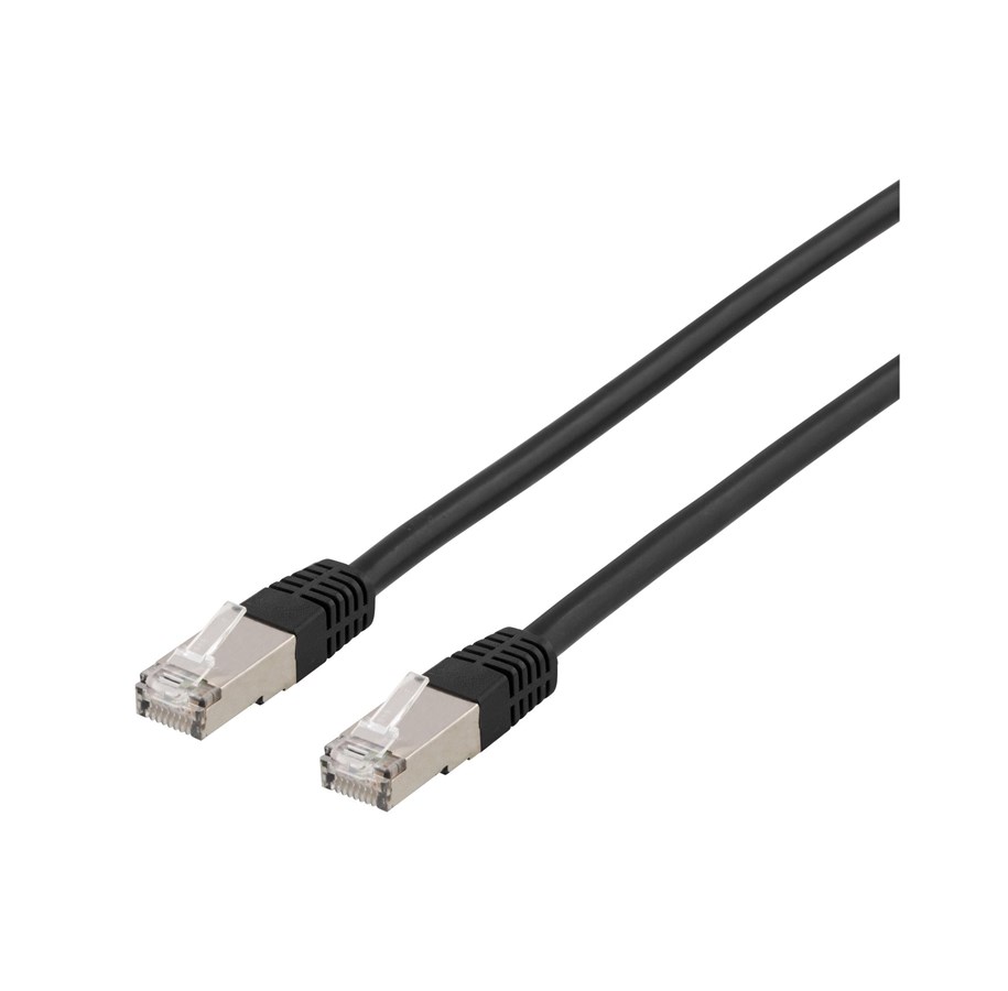 Netwerk - kabel - Deltaco patch cable - 10 m - black - Zwart - 10m - STP-610SAU