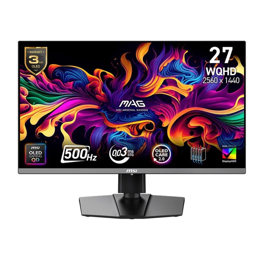 Scherm - 26.5" MSI MAG 272QP - 2560x1440 (QHD) - 500Hz - QD-OLED - 9S6-3CD79A-032