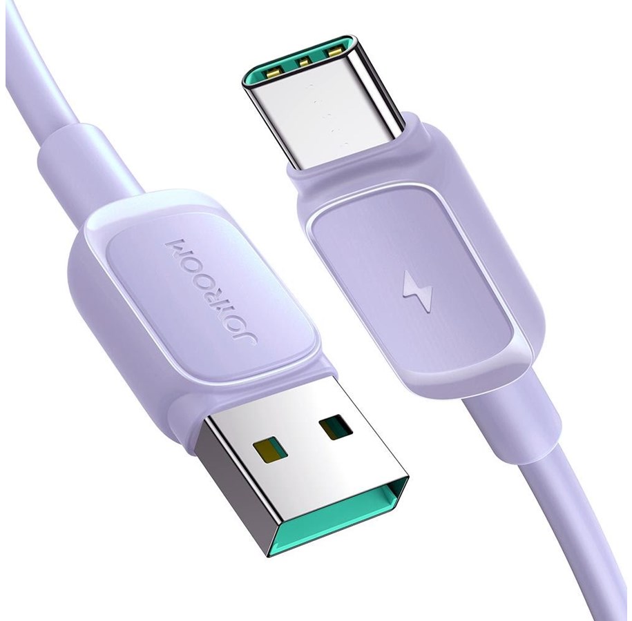 USB-kabel - Joyroom Multi-Color Series A14 USB-A / USB-C 3A Cable 1.2m - Purple - S-AC027A141P