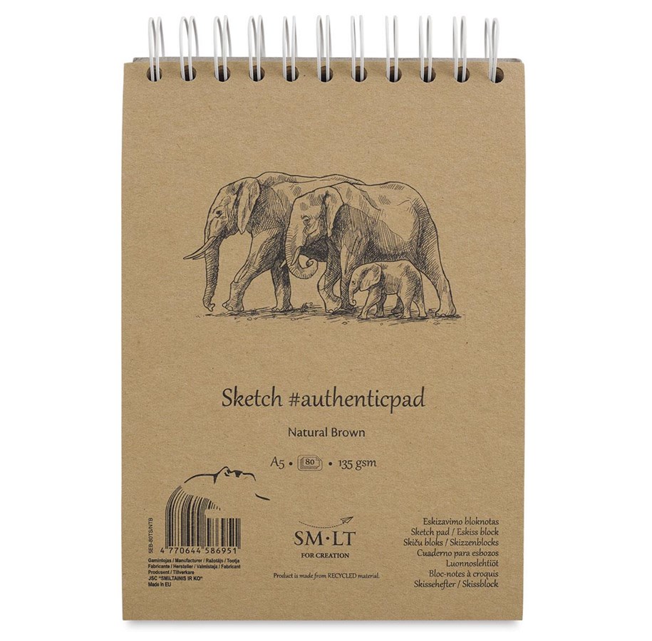 Schrijfblokken, formulieren en notitieboekjes - SMLT Drawing pad SKITSE NATUR. BROWN A5. 135g - SM103-A5