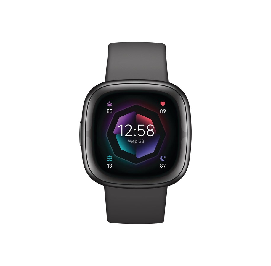 Smartwatch, Sporthorloge en Activity Tracker - Fitbit Sense 2 - graphite aluminium - smart watch with infinity band - shadow grey - FB521BKGB-US