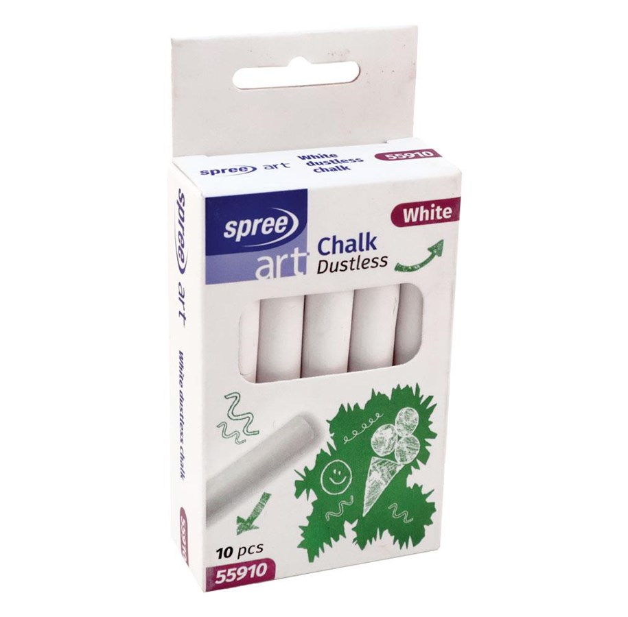 Schrijf- en tekengerei - SPREE Chalkboard chalk 10 pcs WHITE - 55910