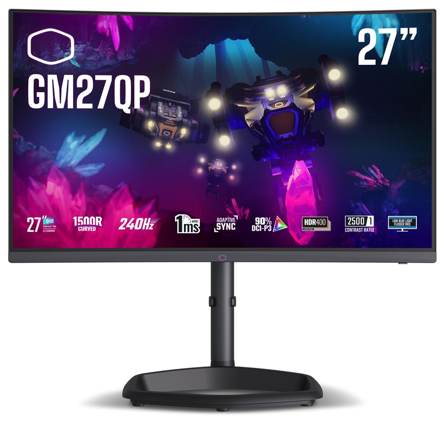Scherm - 27" Cooler Master GM27QP - GM Series - LED monitor - curved - QHD - 27" - HDR - CMI-GM27QP-EK