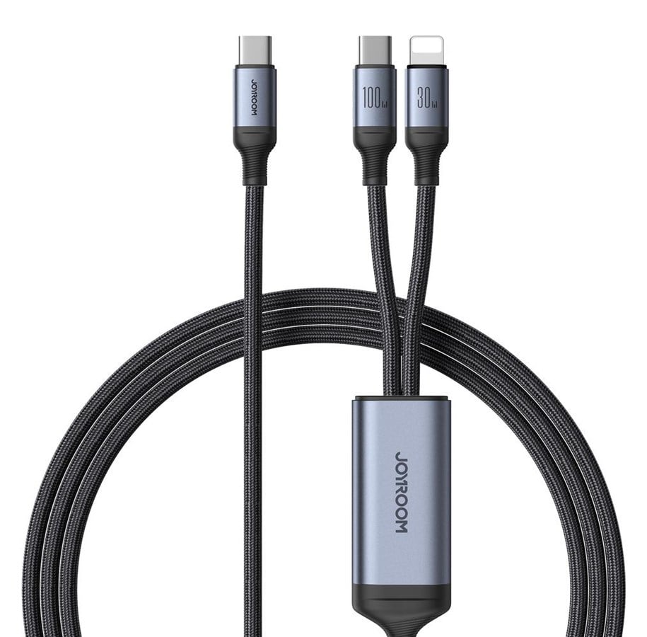 USB-kabel - Joyroom Speedy Series S-A21 2in1 USB-C - USB-C / Lightning cable 100W 1.5m - black - 6941237100757