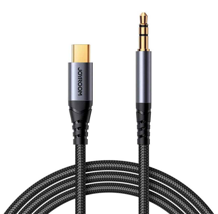 Audiokabel - Joyroom Audio Transfer Series SY-A07 Mini Jack 3.5mm/USB-C Cable 1.2m - Black - 6956116773786