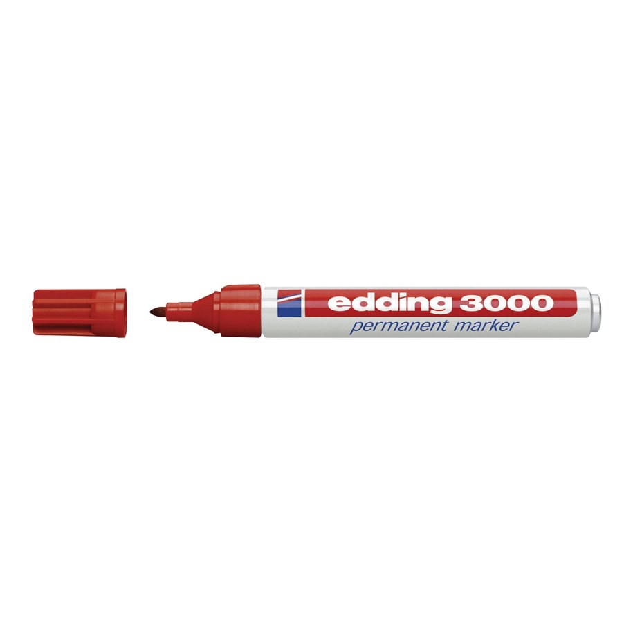 Edding 3000 Marker, permanent, rood, 1.5-3 mm | Voordelig