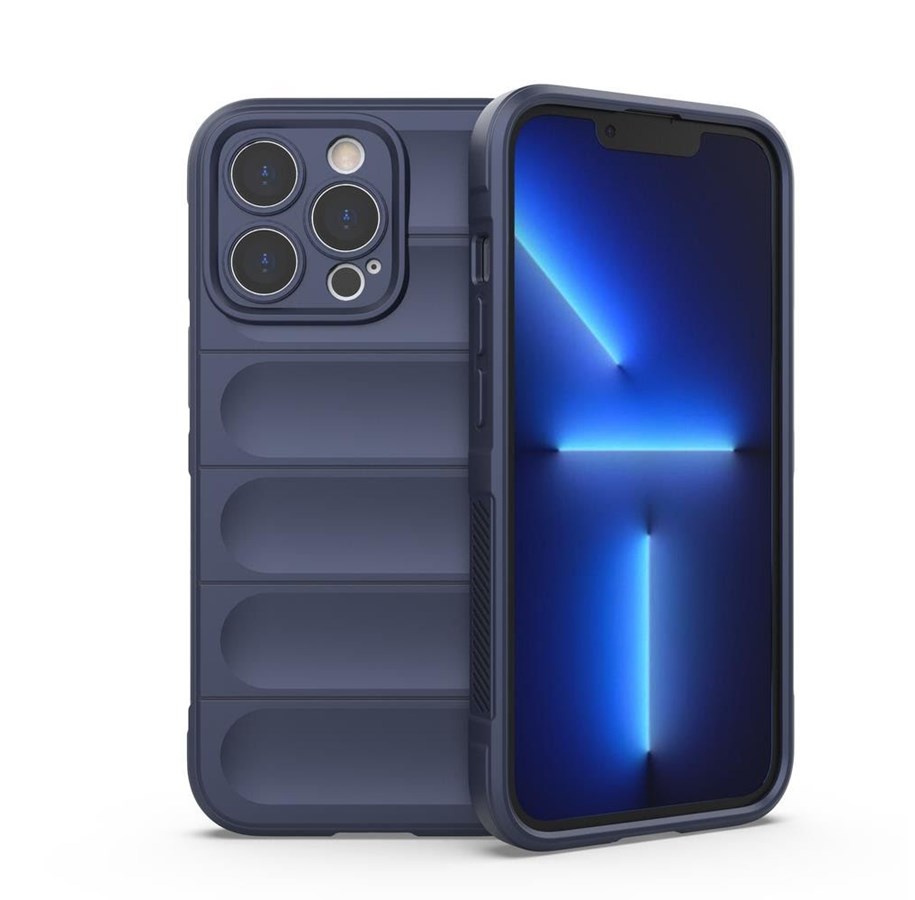 Mobiel - Covers & Cases - Hurtel Magic Shield Case - iPhone 13 Pro Flexible Armored Cover Dark Blue - 9145576258576