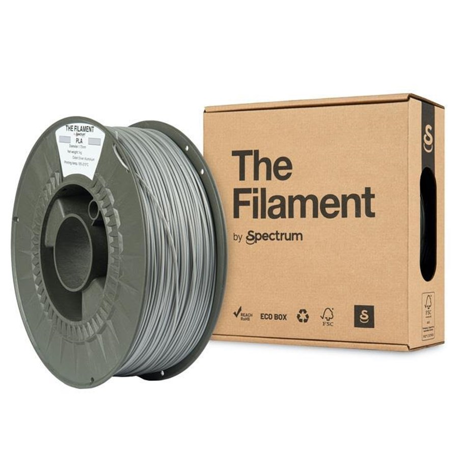 Filament - 3D-printer - Spectrum The Filament / PLA / Silver Aluminium / ⌀ 1.75 mm / 1 kg - TF-24006