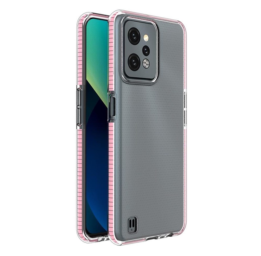 Mobiel - Covers & Cases - Hurtel Spring Case for Realme C31 Silicone Case with a Frame Light Pink - 9145576265086
