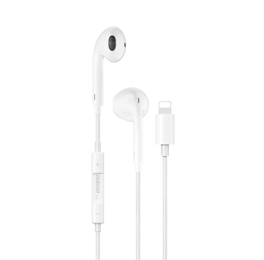 Headphones/Headsets - Dudao X14+ Wired Earbuds with 1.2m Lightning Connector - White - 6973687247508