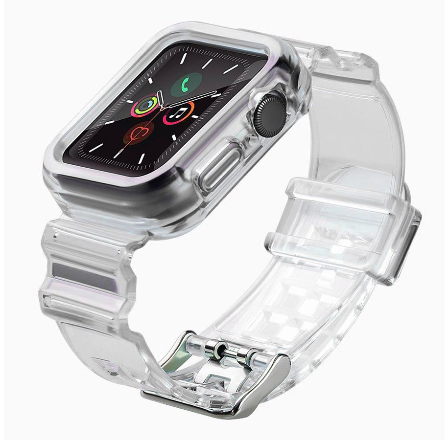 Smartwatch - Accessoires - Hurtel Silicone Band Strap Bracelet Case Strap Light Set for Apple Watch 38mm - Black - 5907769331800