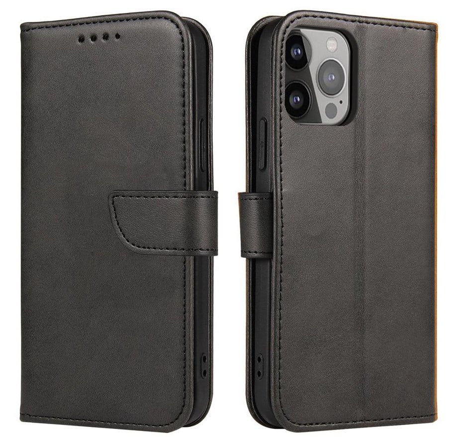 Mobiel - Covers & Cases - Hurtel Magnet Case Cover for TCL 20 SE Flip Cover Wallet Stand Black - 9145576270660