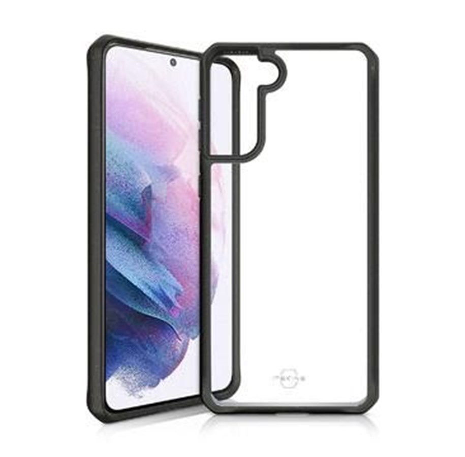 Mobiel - Covers & Cases - ITSKINS FERONIABIO PURE Cover for Samsung Galaxy S21 + 4G / 5G®. Black and transparent - SG3P-FROPE-BKTR