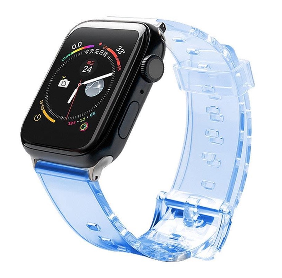 Smartwatch - Accessoires - Hurtel Silicone Strap Bracelet Bracelet Strap Light for Apple Watch 42 / 44 mm - Blue - 5907769332739