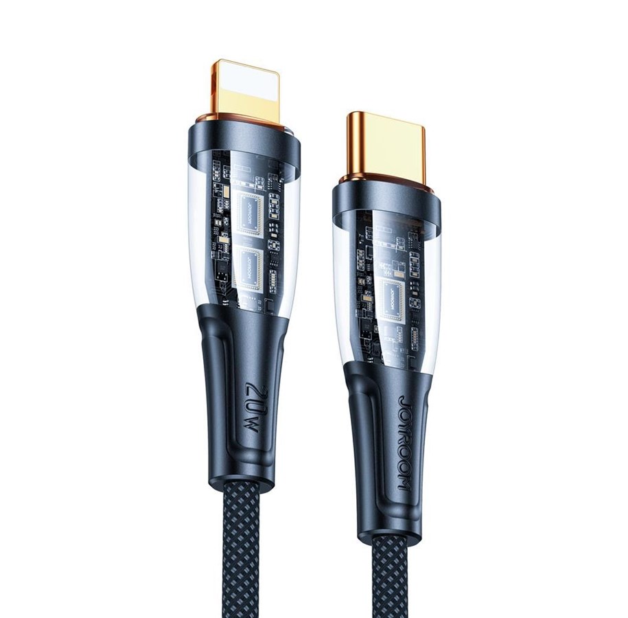 USB-kabel - Joyroom Star-Cloud Series A3 USB-C / Lightning Cable 20W 1.2m with Smart Switch - Black - S-CL020A3-black