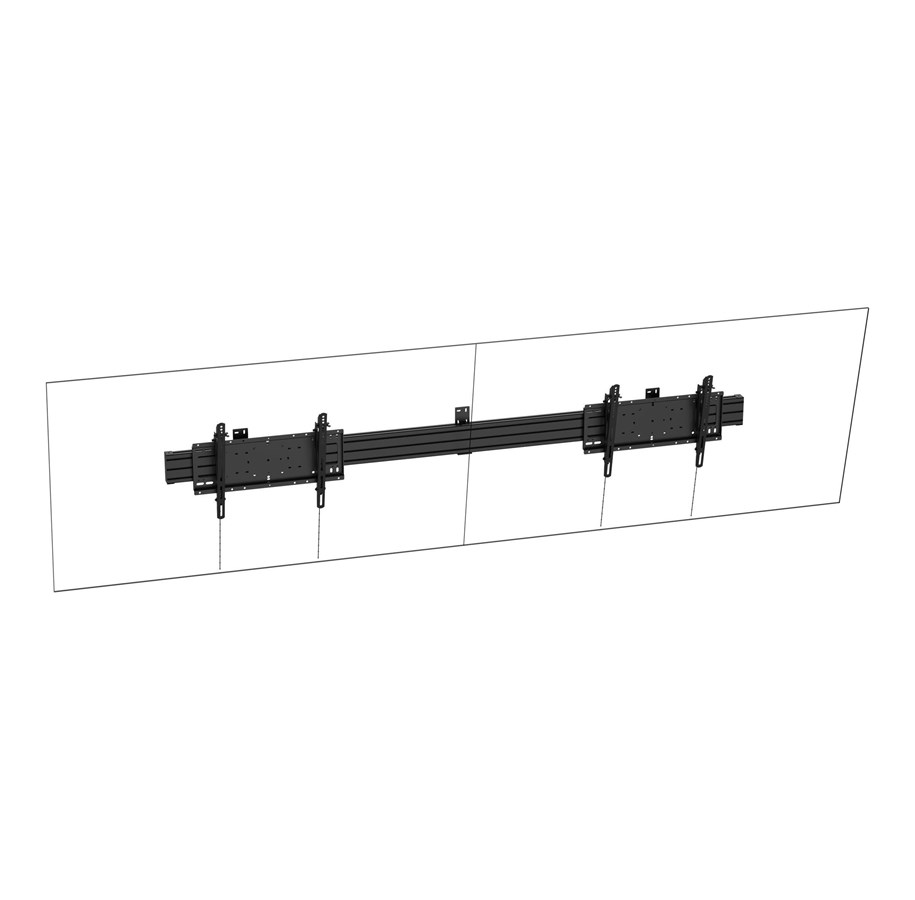 Muurbevestigingen, AV-bevestigingen & AV-meubels - Vision mounting kit - heavy-duty - for 2 LCD displays - landscape - black - Max 120 kg - recommended for 75" - VFM-MNU/L2X75