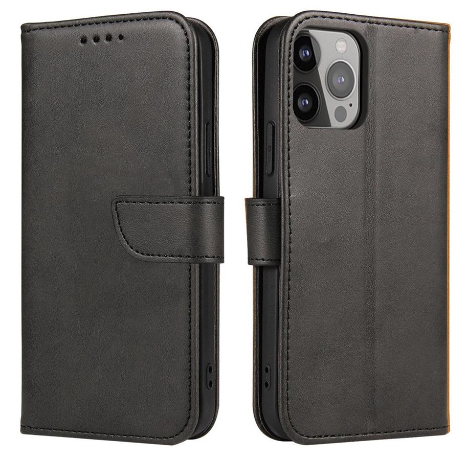 Mobiel - Covers & Cases - Hurtel Magnet Case for Realme 10 Pro Cover with Flip Wallet Stand Black - 5907769350979