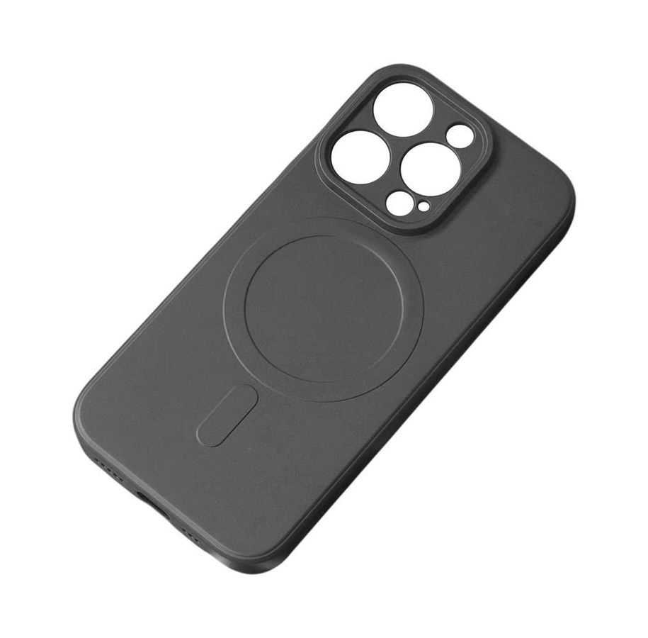 Mobiel - Covers & Cases - Hurtel MagSafe Compatible Silicone Case for iPhone 15 Plus Silicone Case - Black - 5907769356834