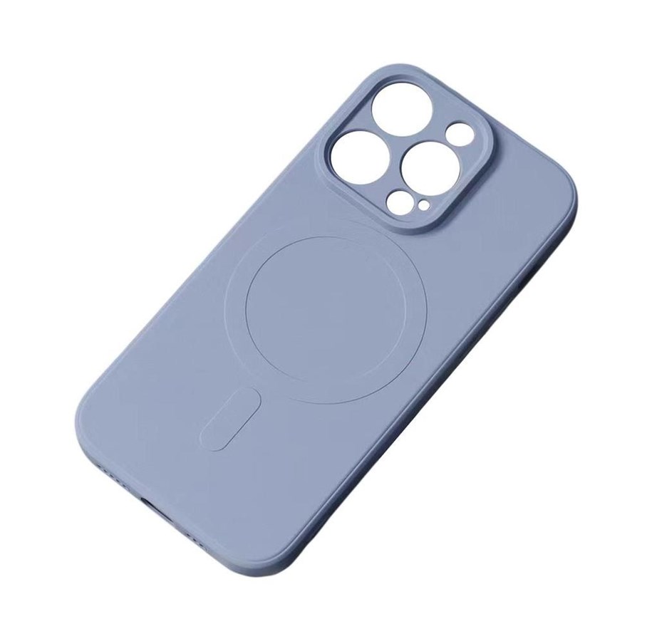 Mobiel - Covers & Cases - Hurtel MagSafe Compatible Silicone Case for iPhone 15 Plus Silicone Case - Gray - 5907769356872