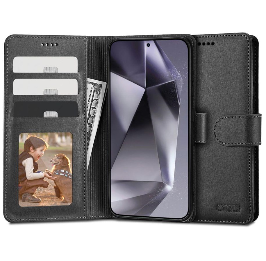 Mobiel - Covers & Cases - Tech-Protect  Wallet Case for Samsung Galaxy S24 Ultra - Black - 5906203690565