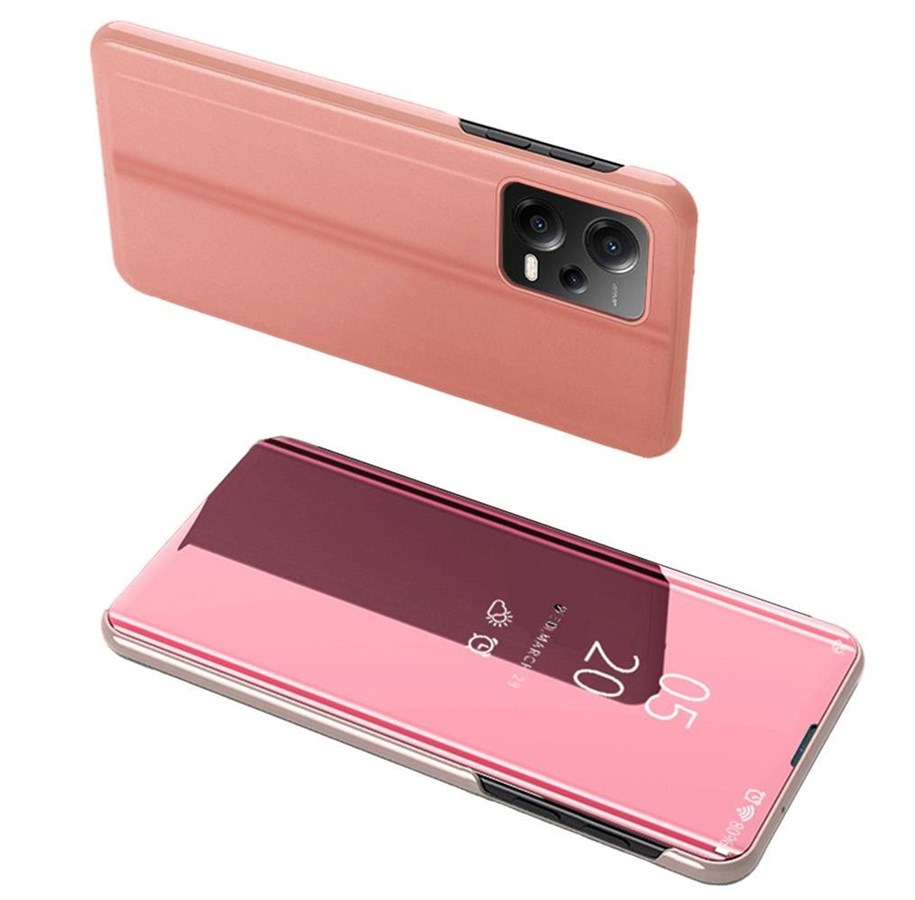 Mobiel - Covers & Cases - Hurtel Clear View Case for Xiaomi Redmi Note 12 5G / Poco X5 5G Flip Cover Pink - 9145576276037