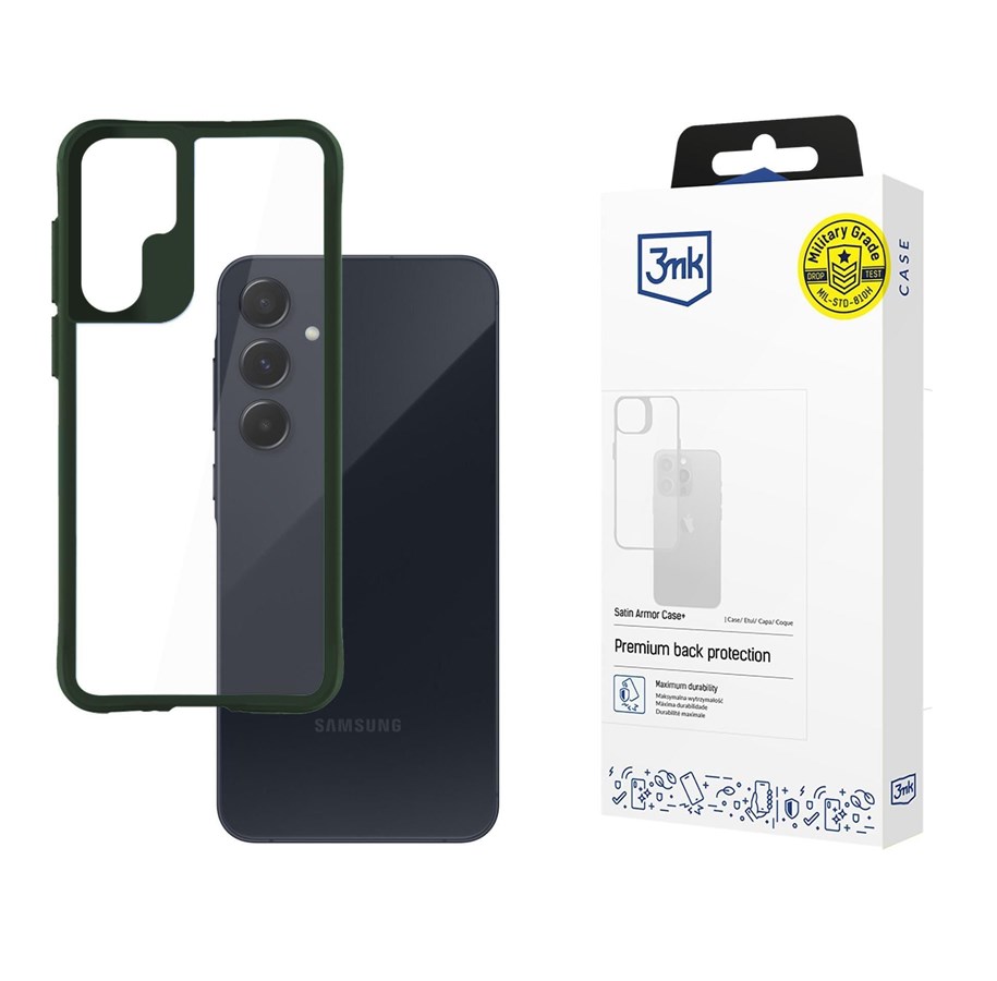 Mobiel - Covers & Cases - 3mk Satin Armor Case+ Green for Samsung Galaxy A55 5G - transparent - 5903108568159