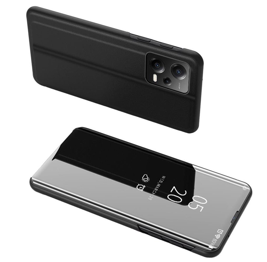 Mobiel - Covers & Cases - Hurtel Clear View Case Cover for Xiaomi Redmi Note 12 Pro+ with a Flip Cover Black - 9145576276075