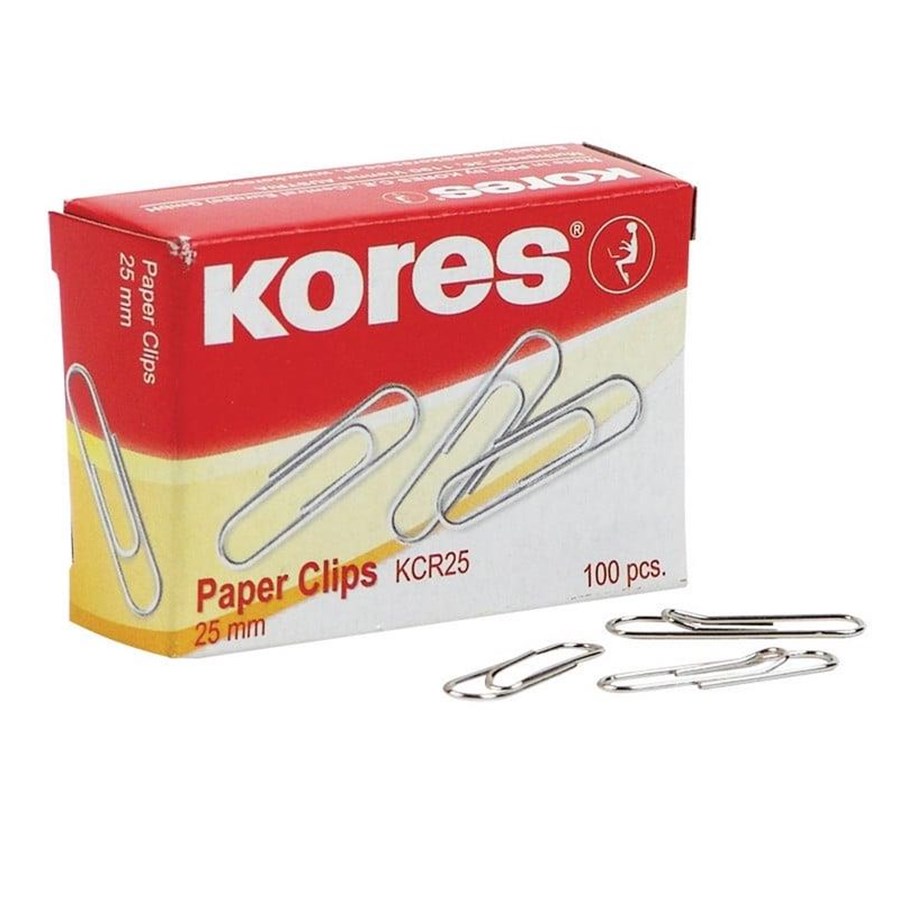 Bureau-accessoires - Kores - Paper Clips 25 mm – 100 pcs - 743010